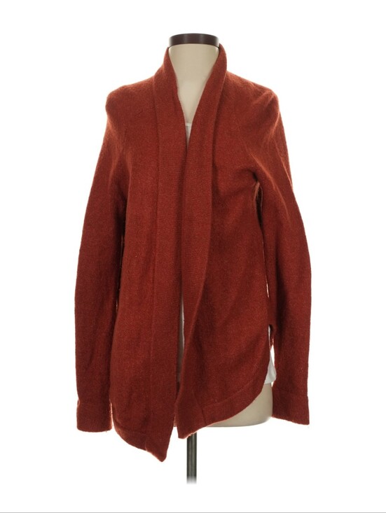 LOFT Sweaters - LOFT L wool Blend Open-Front Cardigan Sweater - Rust Orange